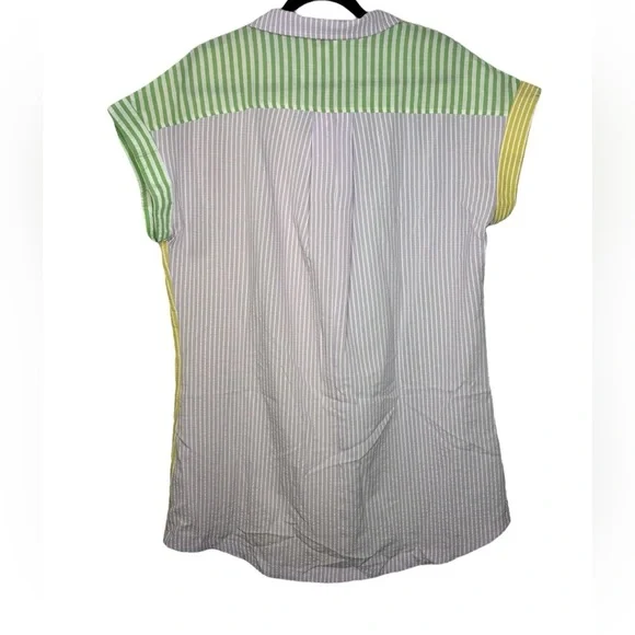 NEW Umgee Color Block Button Up Mini Shirt Dress Size XL Stripped Multicolor - Picture 7 of 12